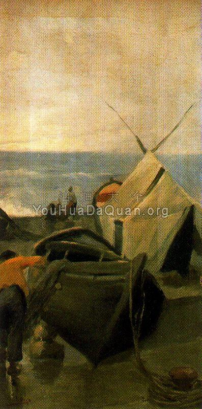 Limpiando barcas - 伊格纳西奥·狄亚兹·奥拉诺